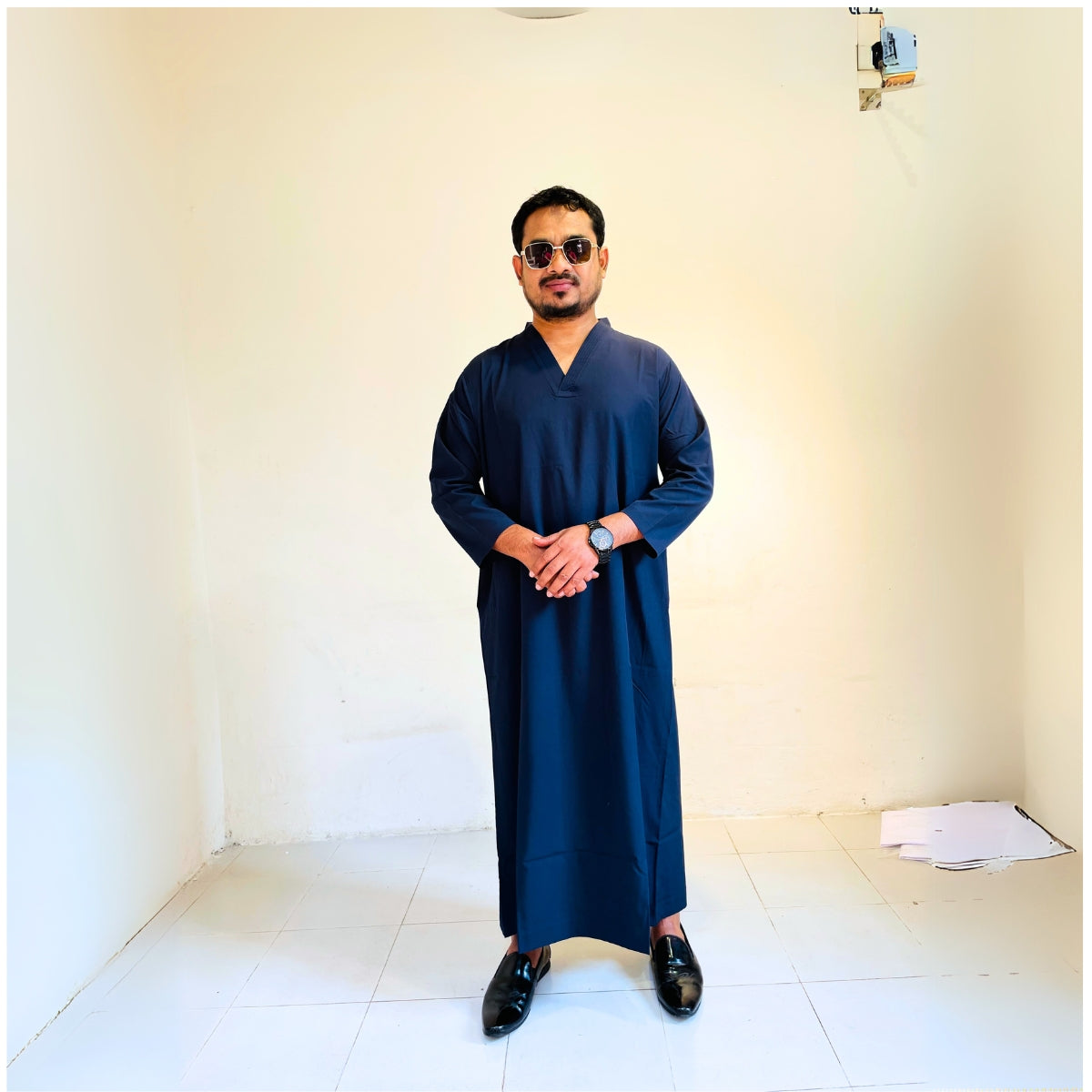 Eid Special Premium Men's V Neck & Collar Jubba