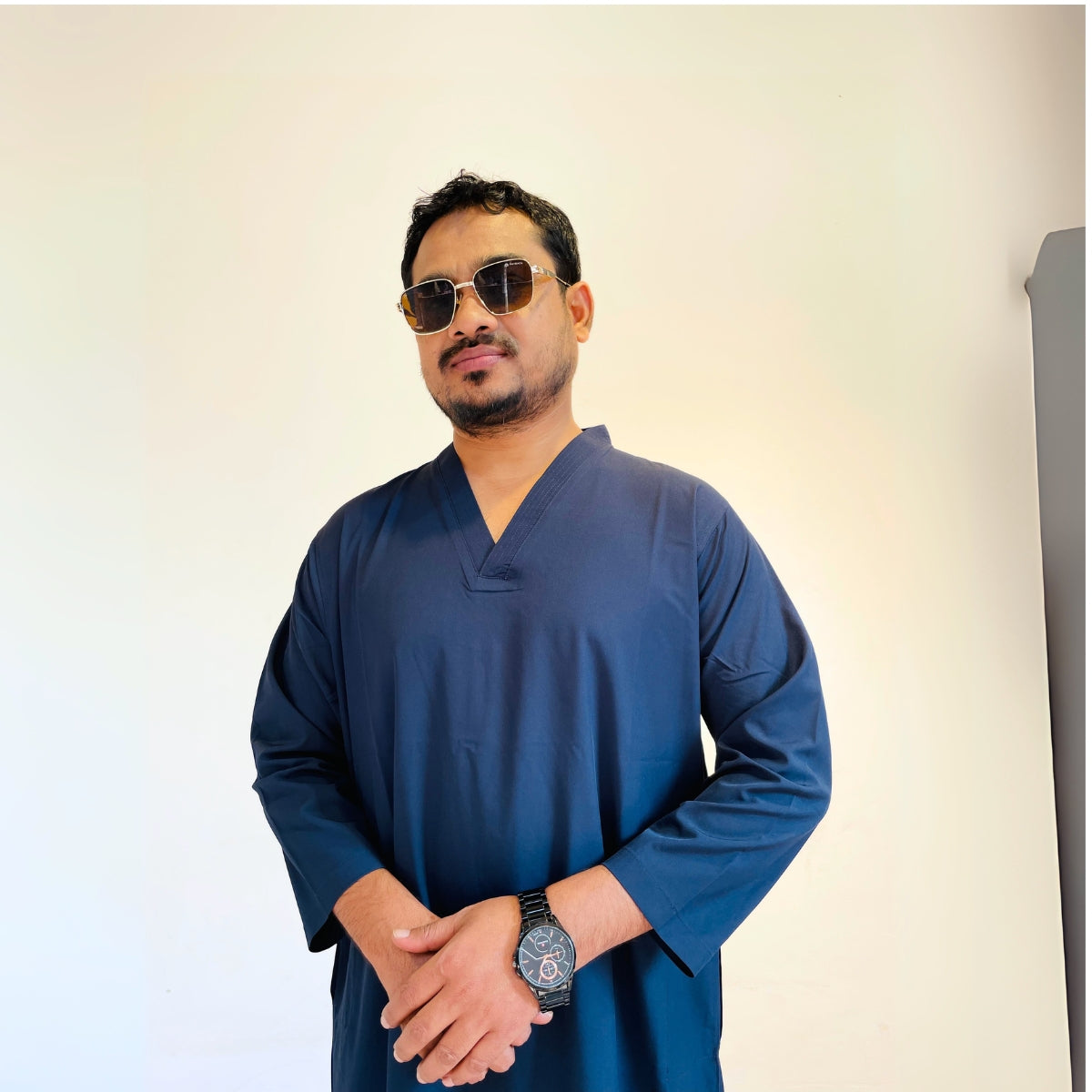 Eid Special Premium Men's V Neck & Collar Jubba