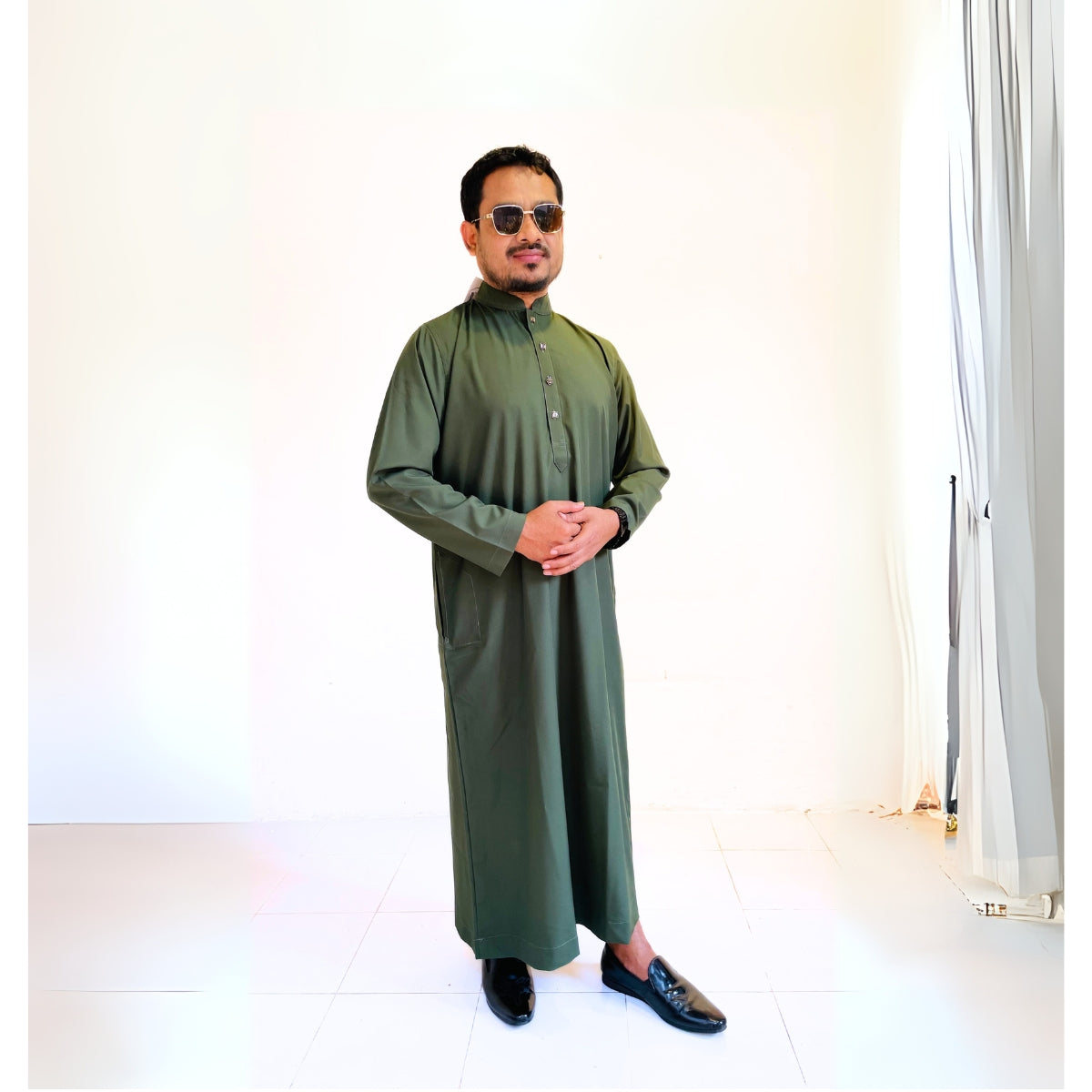 Eid Special Premium Men's V Neck & Collar Jubba